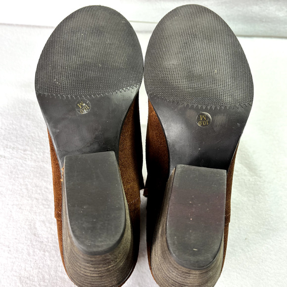 Steve Madden Booties Womens 10M Adelphie V Cut Western Booties Brown Suede - Picture 7 of 11